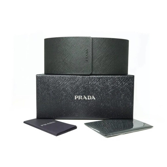 Prada Cateye PR 15WS 09Q5S0 Black White Dark Grey Women Sunglasses - Picture 12 of 12